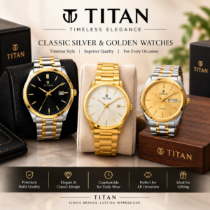 Titan Classic Silver & Golden Watches