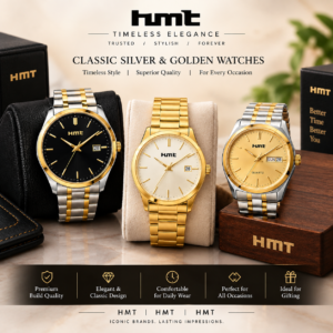 HMT Classic Golden & Silver Watch